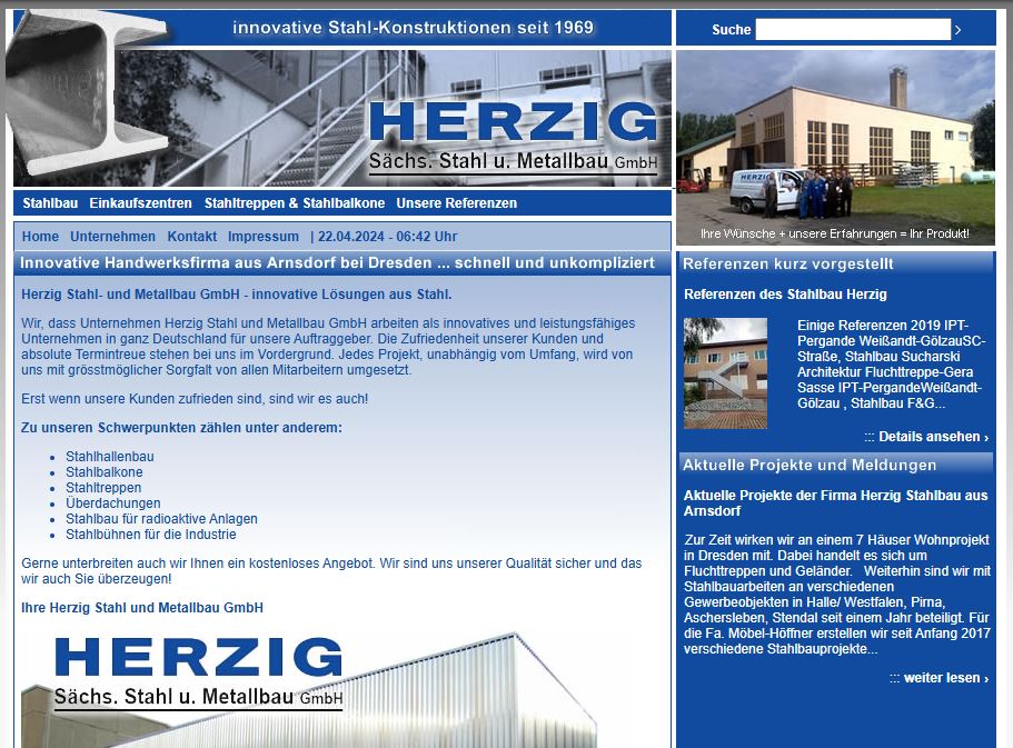 Relaunch für herzig-stahlbau.de – Moderner Auftritt mit optimierter Struktur und Inhalten – Webseiten bauen, Digitale Sichtbarkeit