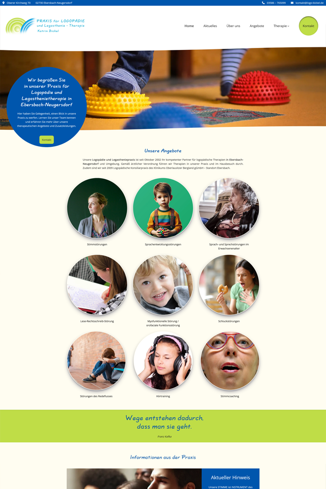 Webdesign Waltersdorf - Referenz: Logopädie Bickel