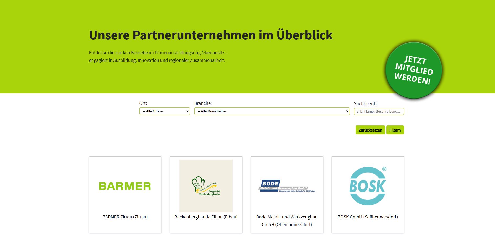 Unternehmerdatenbank Firmenausbildungsring Oberland Neugersdorf